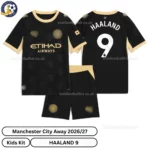Manchester City Away Kids Kit 26_27-over view-HAALAND 9