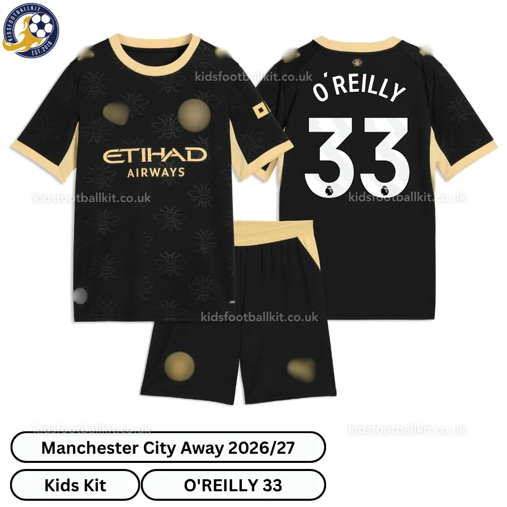 Manchester City Away Kids Football Kit 2026/27 – O’REILLY 33 (No Socks)