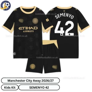 Manchester City Away Kids Kit 26_27-over view-SEMENYO 42