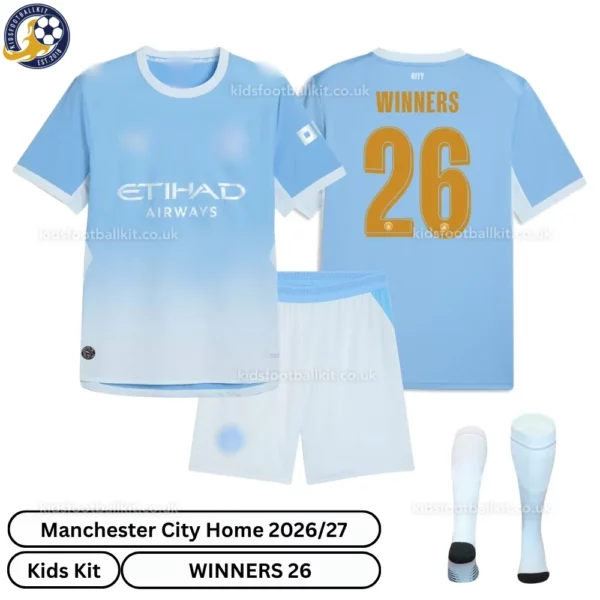 Manchester City Home Kids Kit 26_27-over view-WINNERS 26