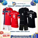 Norway Home and Away Kids Kits 2026 - BRAUT HAALAND 9-p
