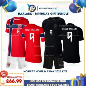 Norway Home and Away Kids Kits 2026 - BRAUT HAALAND 9-p