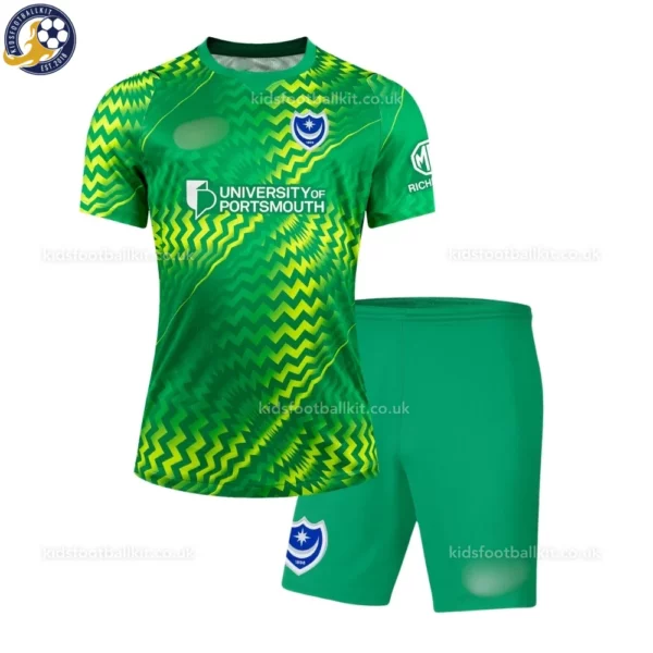 Portsmouth Goalkeeper Kids Kit 2026_27-front view
