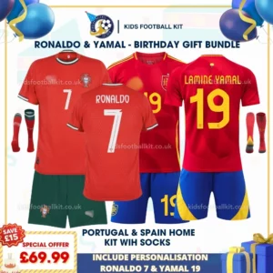 Portugal 25_26 & Spain 24_25 Home Kids Football Kit-p