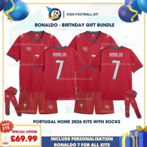 Portugal Home Kids Kits 2026 - RONALDO 7-p