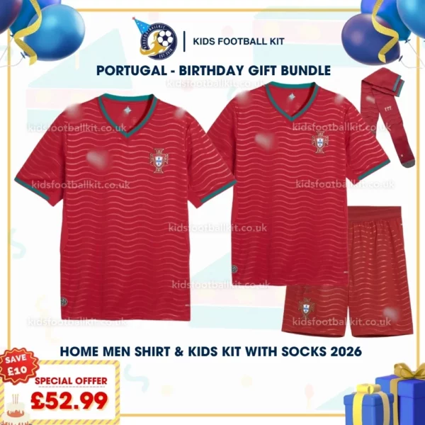 Portugal Home Men Shirt and Kids Football Kit 2026-p
