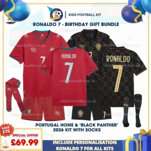 Portugal World Cup Home and SPECIAL EDITION Kids Football Kit 2026 with socks_RONALDO 7-p