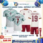 Portugal and spain away kids kits 2026- RONALDO 7 and LAMINE YAMAL 19-p