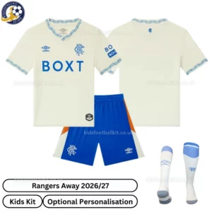 Rangers Away Kids Kit 26_27-over view