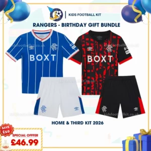 Rangers home and third kids kit 2026