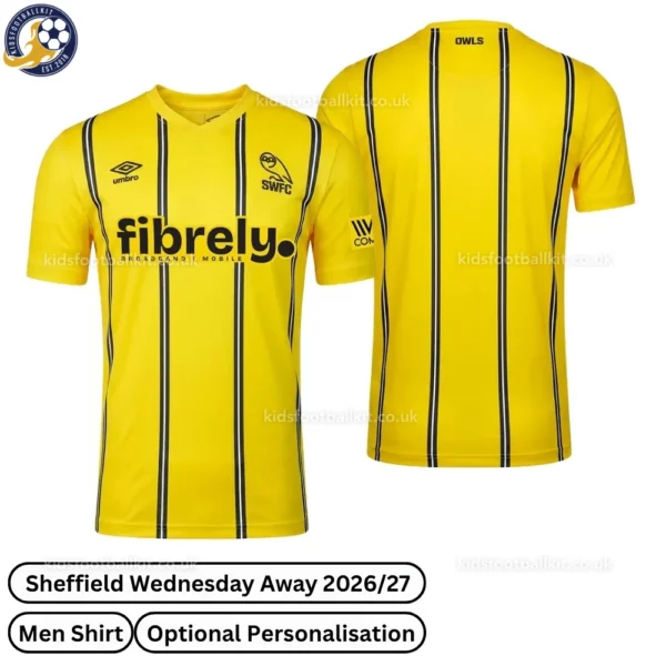 SHEFFIELD WEDNESDAY away men shirt 26_27-over view