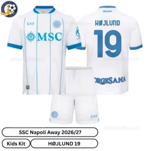 SSC Napoli Away Kids Kit 26_27-over view-HØJLUND 19