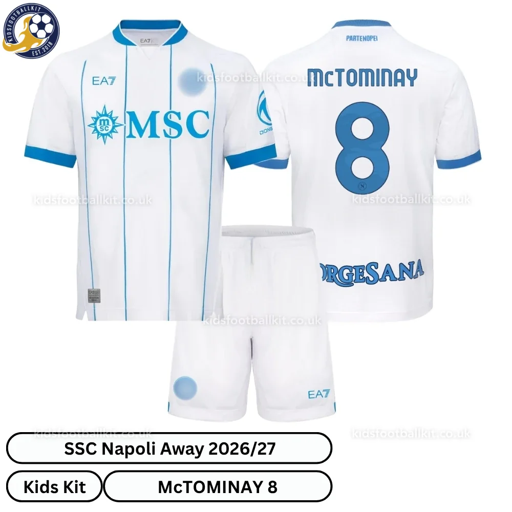 SSC Napoli Away Kids Football Kit 2026/27 – McTOMINAY 8 (No socks)