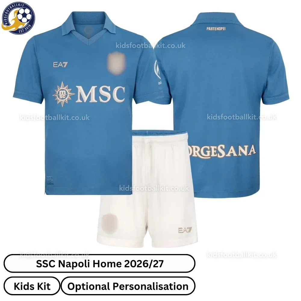 SSC Napoli Home Kids Football Kit 2026/27 (No socks)