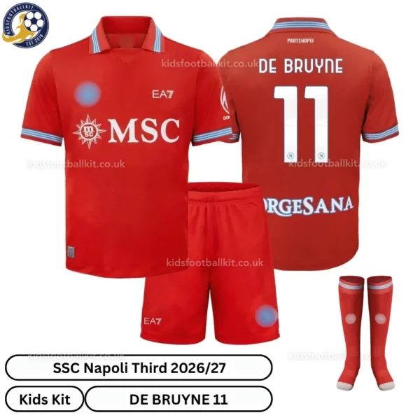 SSC Napoli Third Kids Kit with socks 26_27-over view-DE BRUYNE 11