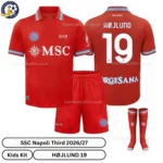 SSC Napoli Third Kids Kit With socks 26_27-over view-HØJLUND 19