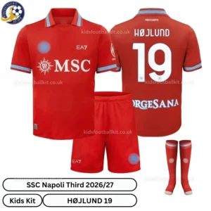SSC Napoli Third Kids Kit With socks 26_27-over view-HØJLUND 19