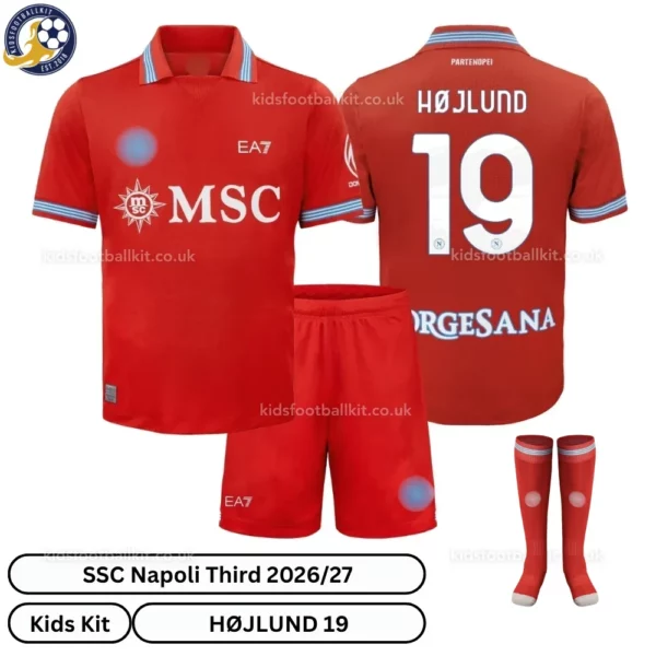 SSC Napoli Third Kids Kit With socks 26_27-over view-HØJLUND 19