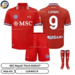 SSC Napoli Third Kids Kit with socks 26_27-over view-LUKAKU 9