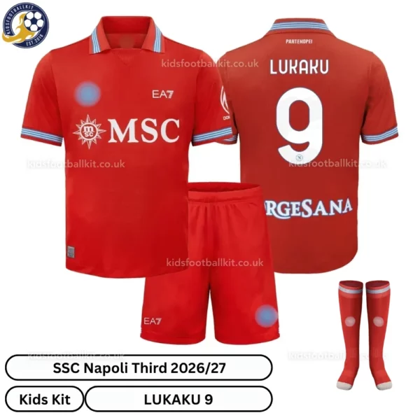 SSC Napoli Third Kids Kit with socks 26_27-over view-LUKAKU 9