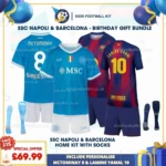 SSC Napoli and Barcelona home Kids Football Kit 25_26-p
