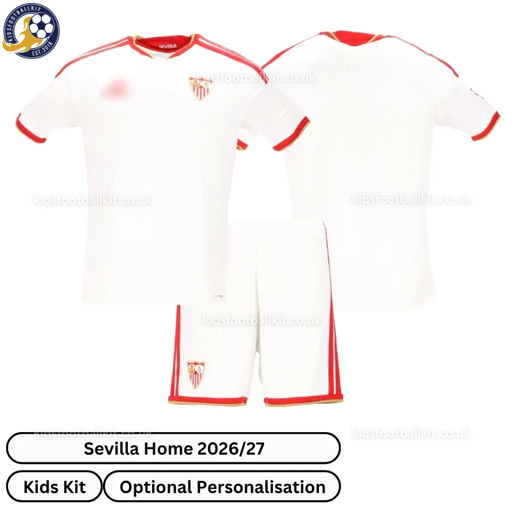 Sevilla Home Kids Football Kit 2026/27 (No socks)