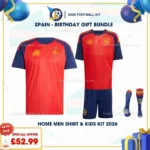 Spain home men shirt & kids kits 2026-p