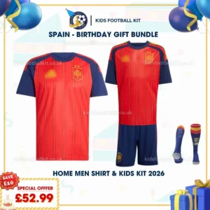 Spain home men shirt & kids kits 2026-p