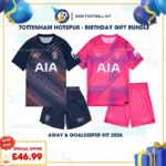 Tottenham away and goalkeeper kids kits 2026