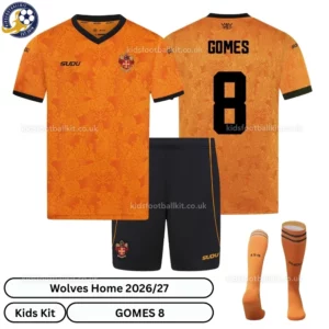 Wolves Home Kids Kit 26_27-over view-GOMES 8-with socks