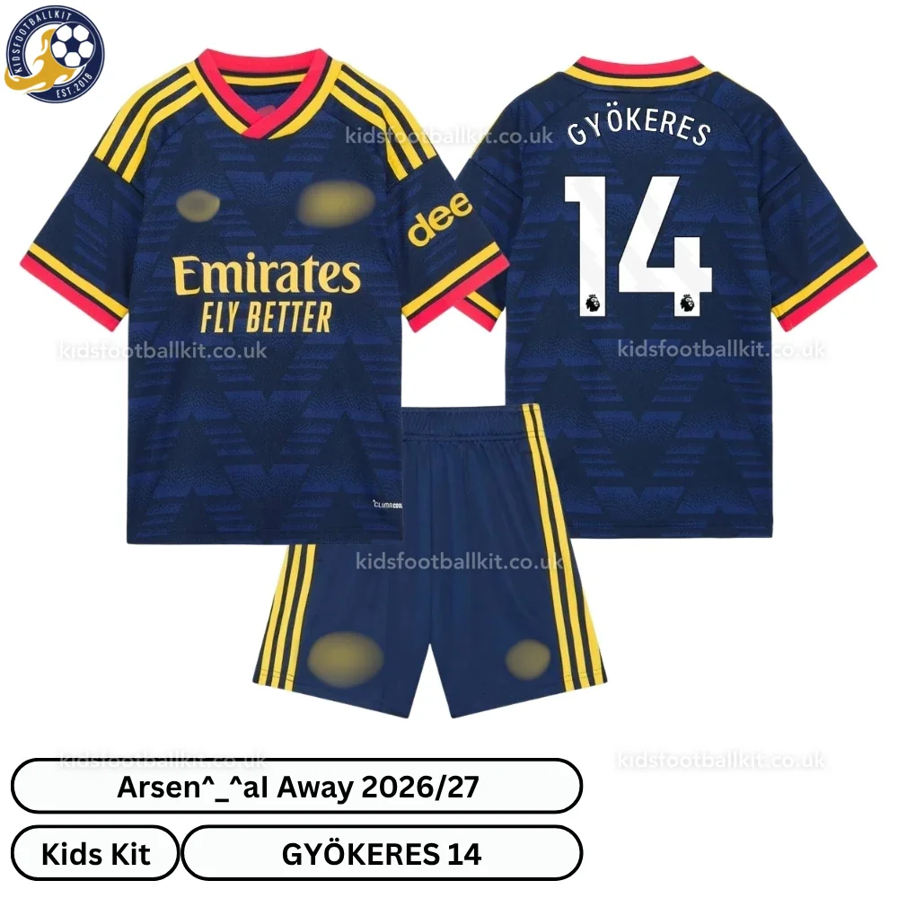 North London Red Away Kids Football Kit 2026/27 – GYÖKERES 14 (No Socks)