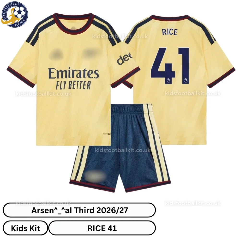 North London Red Third Kids Football Kit 2026/27 – RICE 41 (No Socks)