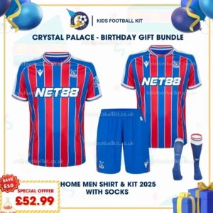 crystal palace home men shirt and kids kit 25_26-p