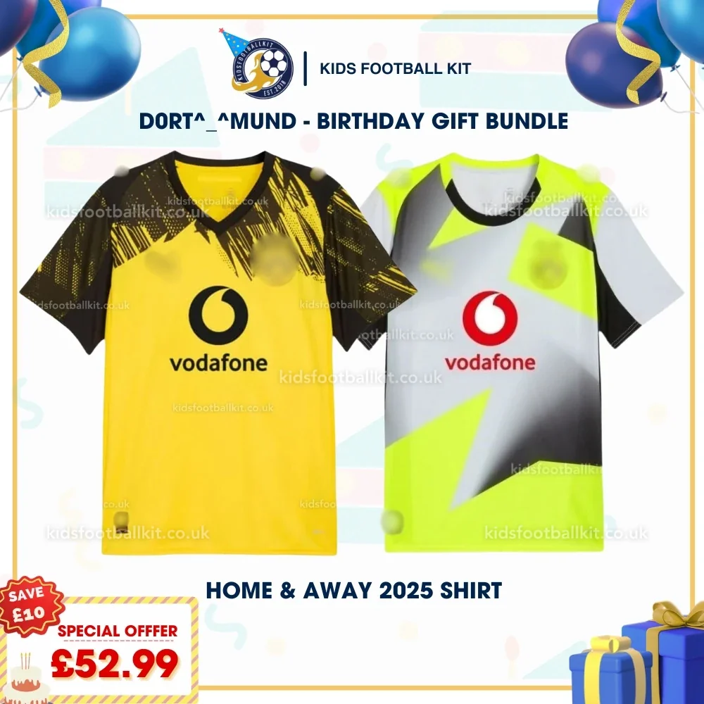 D0rt^_^mund Birthday Gift Pack – Home and Away Men Football Shirt 2025/26