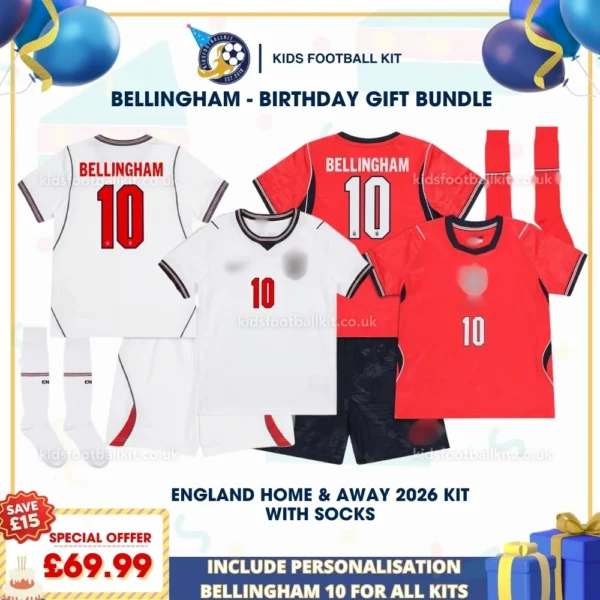 england home and away kids kits 2026-BELLINGHAM 10-p
