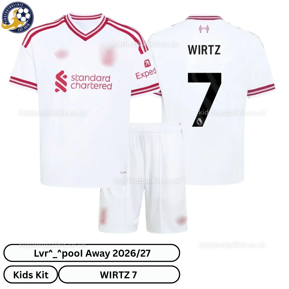 Lvr^_^pooI Away Kids Football Kit 2026/27 – WIRTZ 7 (No socks)