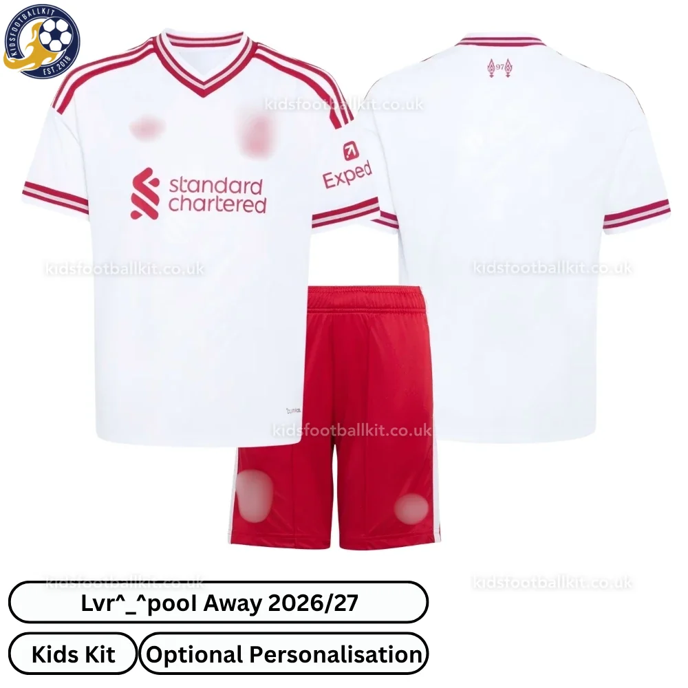 Lvr^_^pooI Away Kids Football Kit 2026/27 (No socks) – Red Shorts