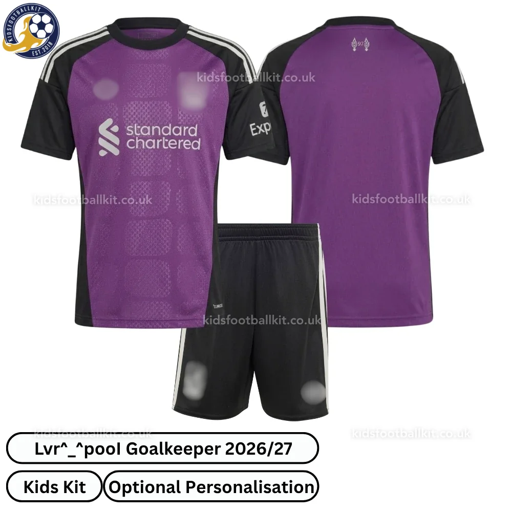 Lvr^_^pooI Goalkeeper Kids Football Kit 2026/27 (No socks) – Purple