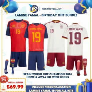 spain home and away kids kit 26-LAMINE YAMAL 19-p