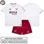 west ham away kids kit 26_27-over view