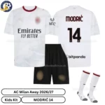 AC Milan Away Kids Kit 26_27-over view 2-MODRIĆ 14-with socks
