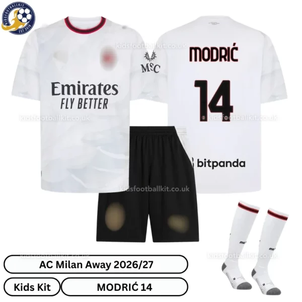 AC Milan Away Kids Kit 26_27-over view 2-MODRIĆ 14-with socks