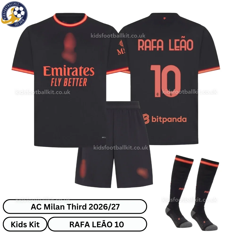 AC Milan Third Kids Football Kit 2026/27 – RAFA LEÃO 10 (With socks)