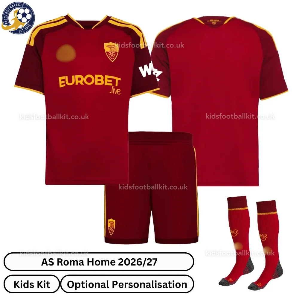 AS Roma Home Kids Football Kit 2026/27 (With socks)