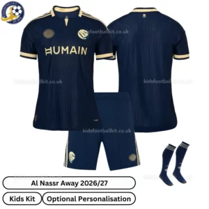 Al Nassr Away Kids Kit with socks 26_27-over view
