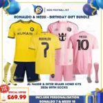 Al Nassr and Inter Miami home kids kits 26_27-RONALDO 7 and MESSI 10-with socks