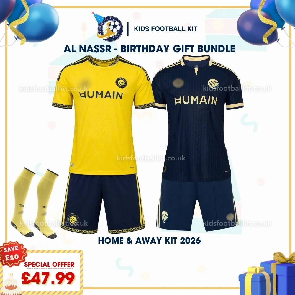 Al Nassr FC Birthday Gift Pack – Home and Away Kids Football Kit 2026/27