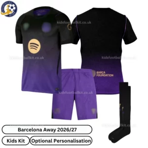 Barcelona Away Kids Kit 2026_27-over view