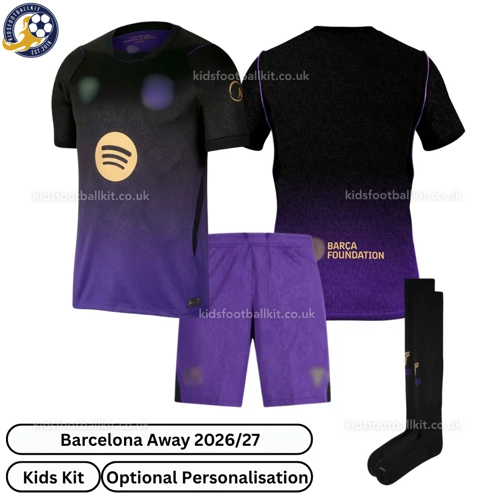 Barcelona Away Kids Football Kit 2026/27 (With Socks)
