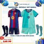 Barcelona home and third kids kit 26_27-with socks